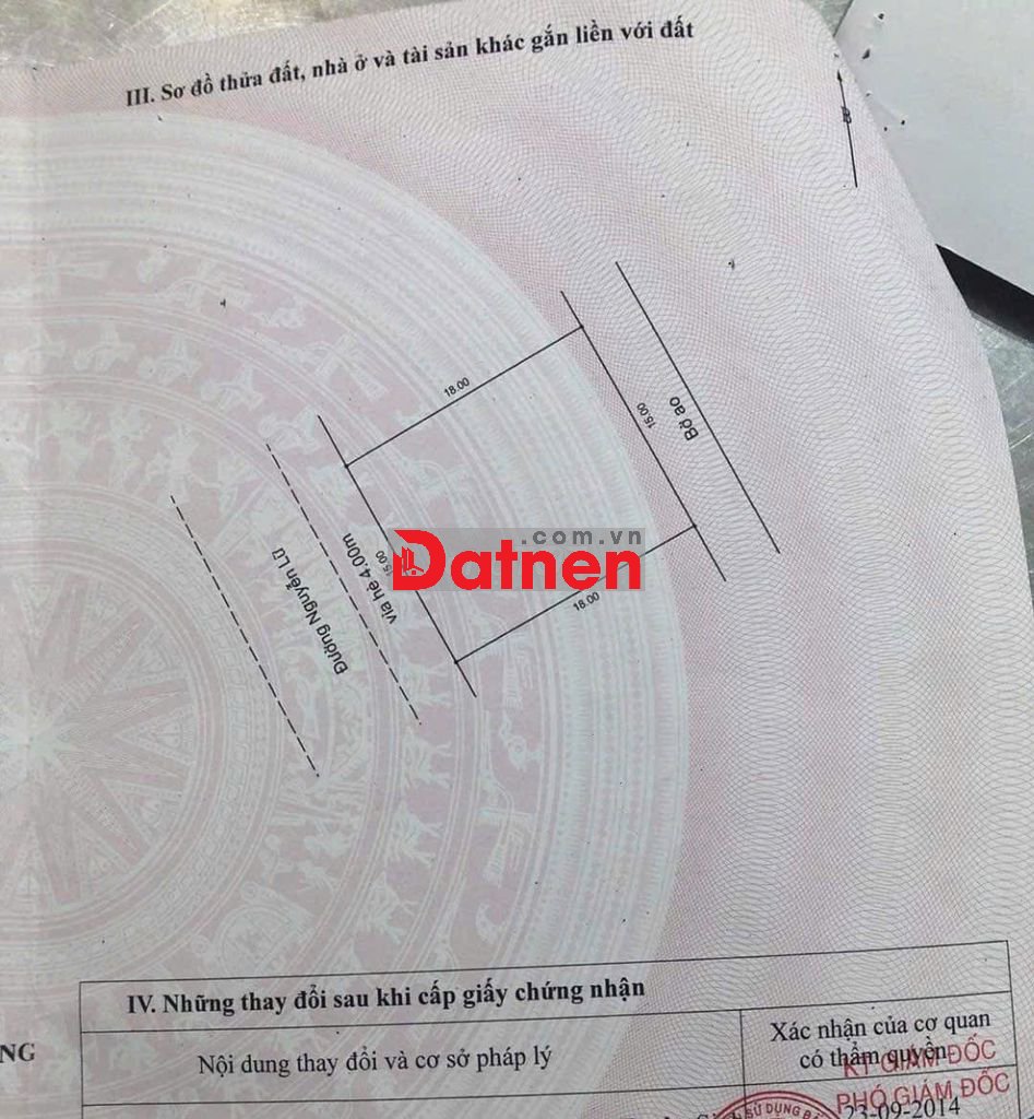 Bán lô biệt thự đẹp 270m5 (15x18) MT Nguyễn Lữ, GĐ1 Nam Việt Á