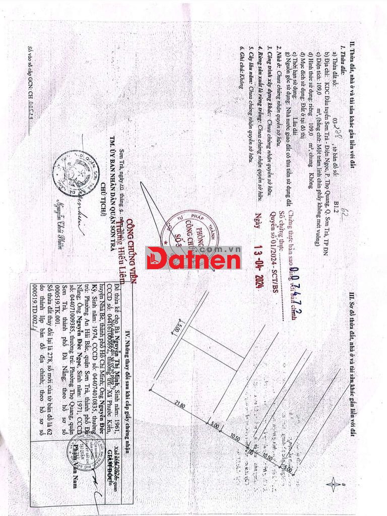 Đất sổ đỏ tặng nhà đường Lê Đức Thọ