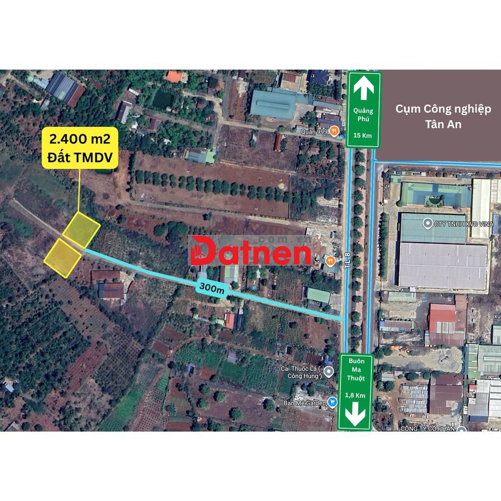 Bán 2 lô 1200 m2 đất tmdv sổ sẵn - đối diện khu đô thị ân phú