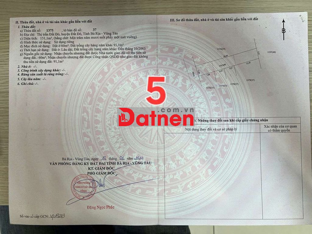 Đất thổ cư Phạm Hùng cách chợ Đất Đỏ 1km