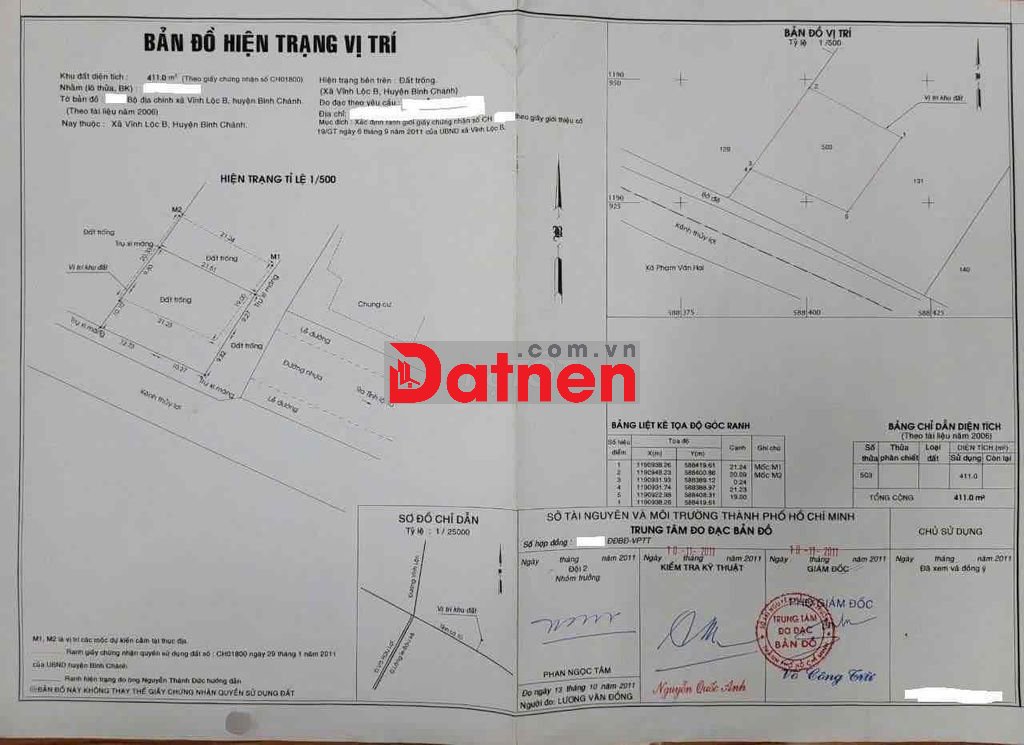 Bán đất trung tâm Trần Văn Giàu 21x21=411m2 Giá 3,8 ty