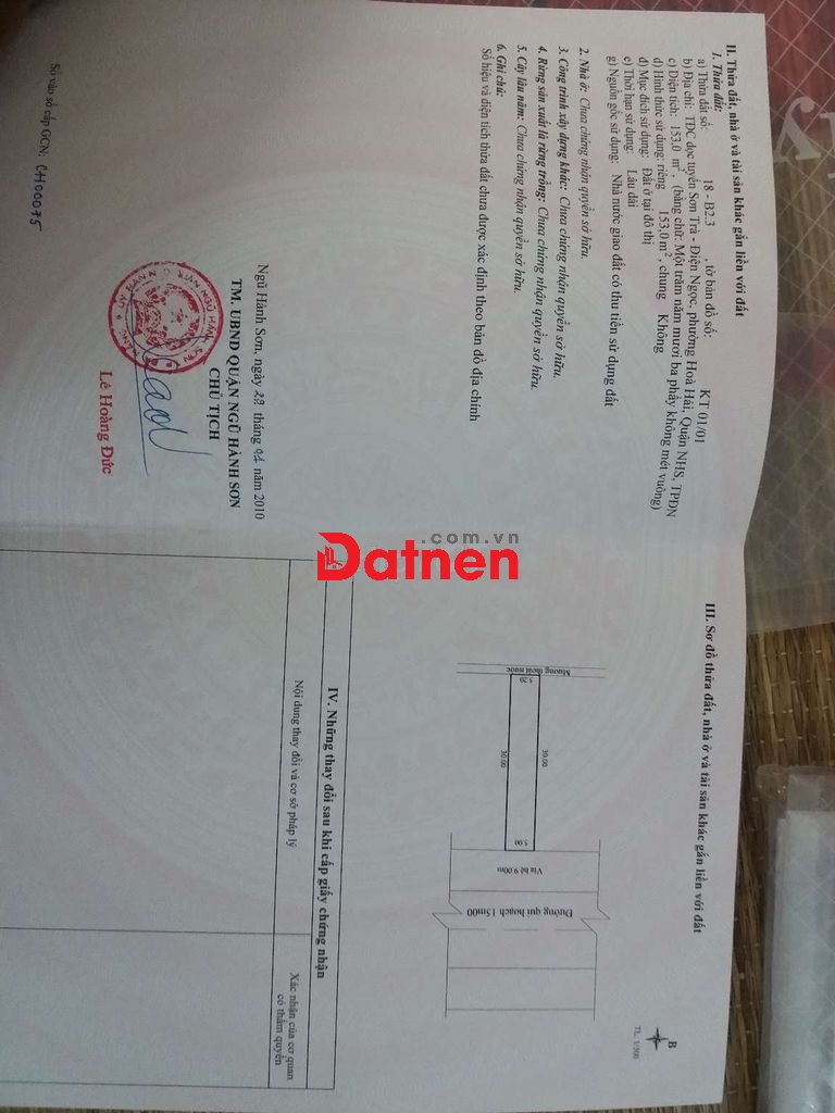 Bán cặp đất đường Trường Sa, đối diện Marriot resort Đà Nẵng