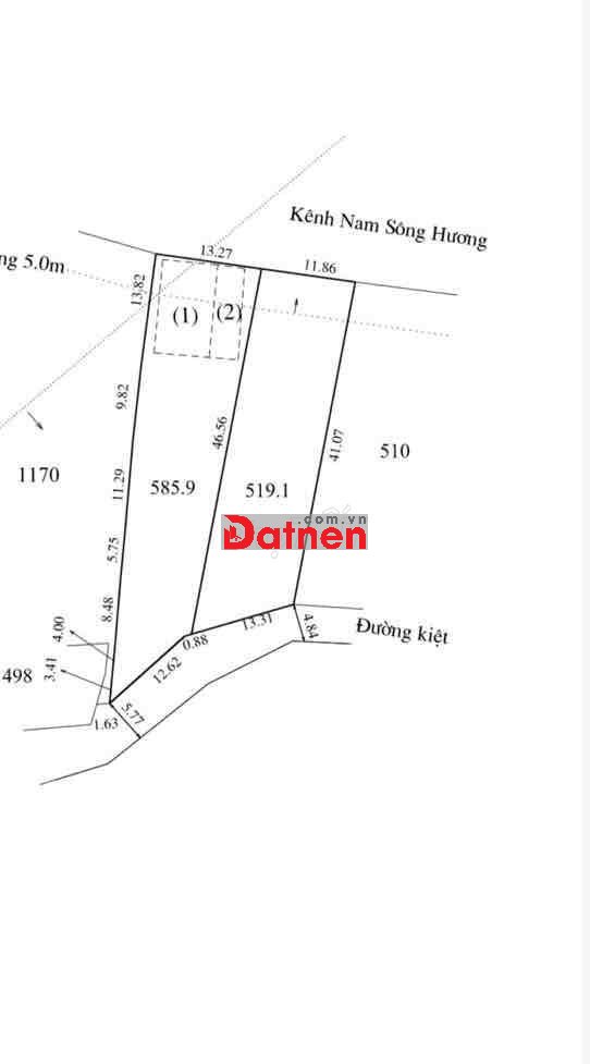 Đất 500m2 view đẹp, đường Minh Mạng, Tp Huế