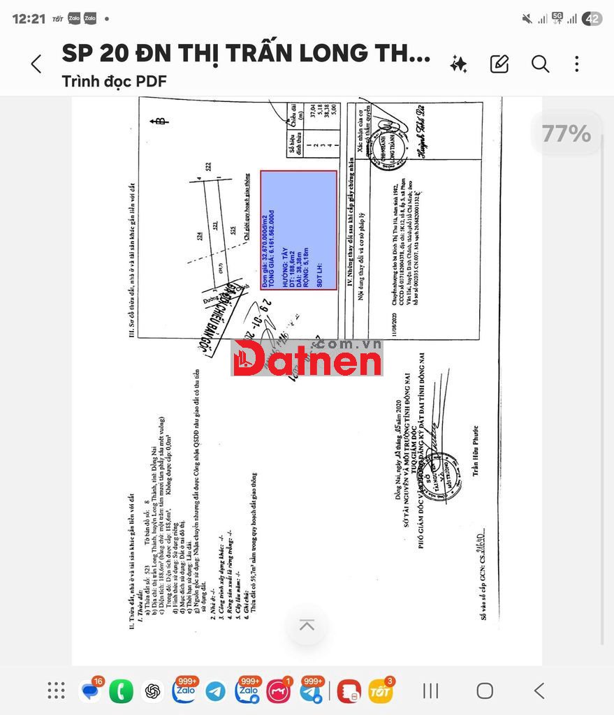 BÁN ĐẤT TRUNG TÂM THỊ TRẤN LONG THÀNH măt tiền quốc lộ 51 CHÍNH CHỦ 🌟