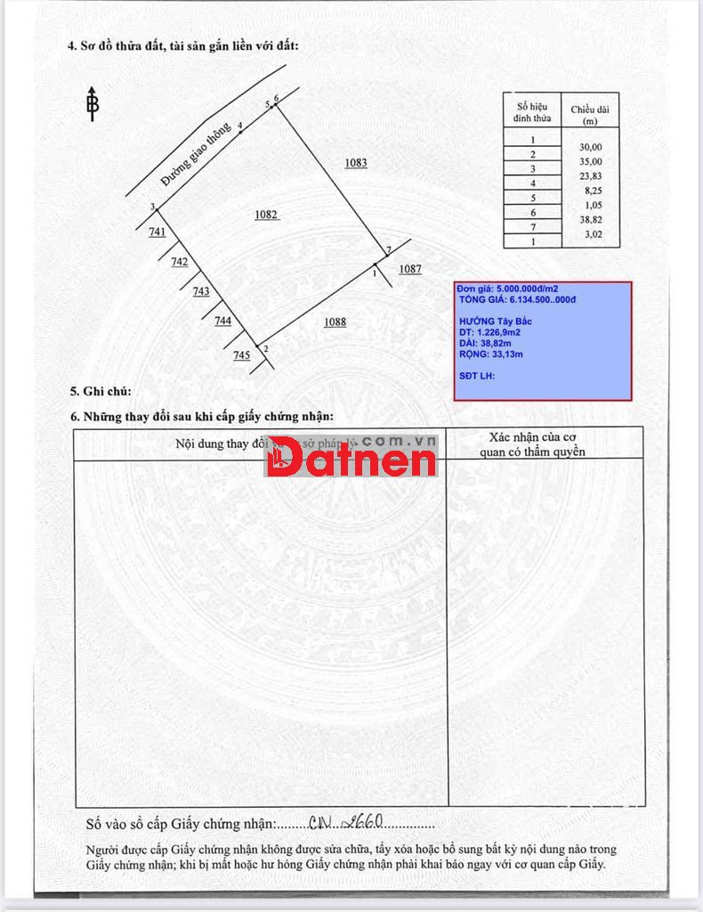 Diện tích 1.226,9m2