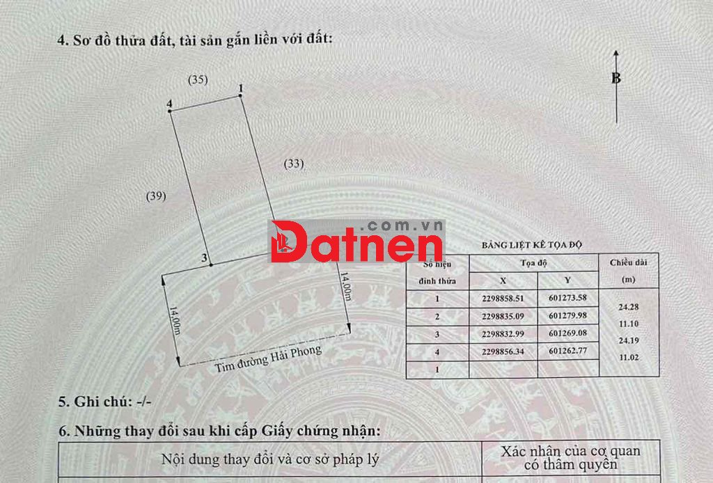 268m2 Mặt tiền 11m Mặt đường Hải Phong có sẵn mặt bằng kinh doanh