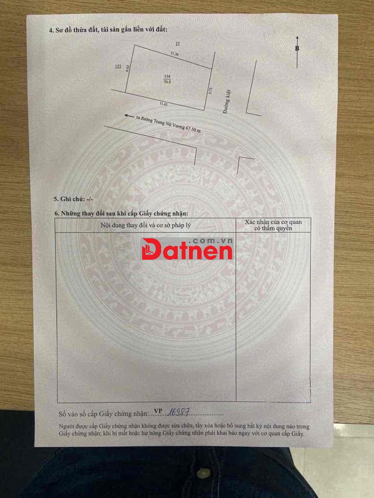 Bán Lô Hai Mặt Tiền Kiệt Ô Tô Trưng Nữ Vương - Hải Châu - Tp Đà Nẵng