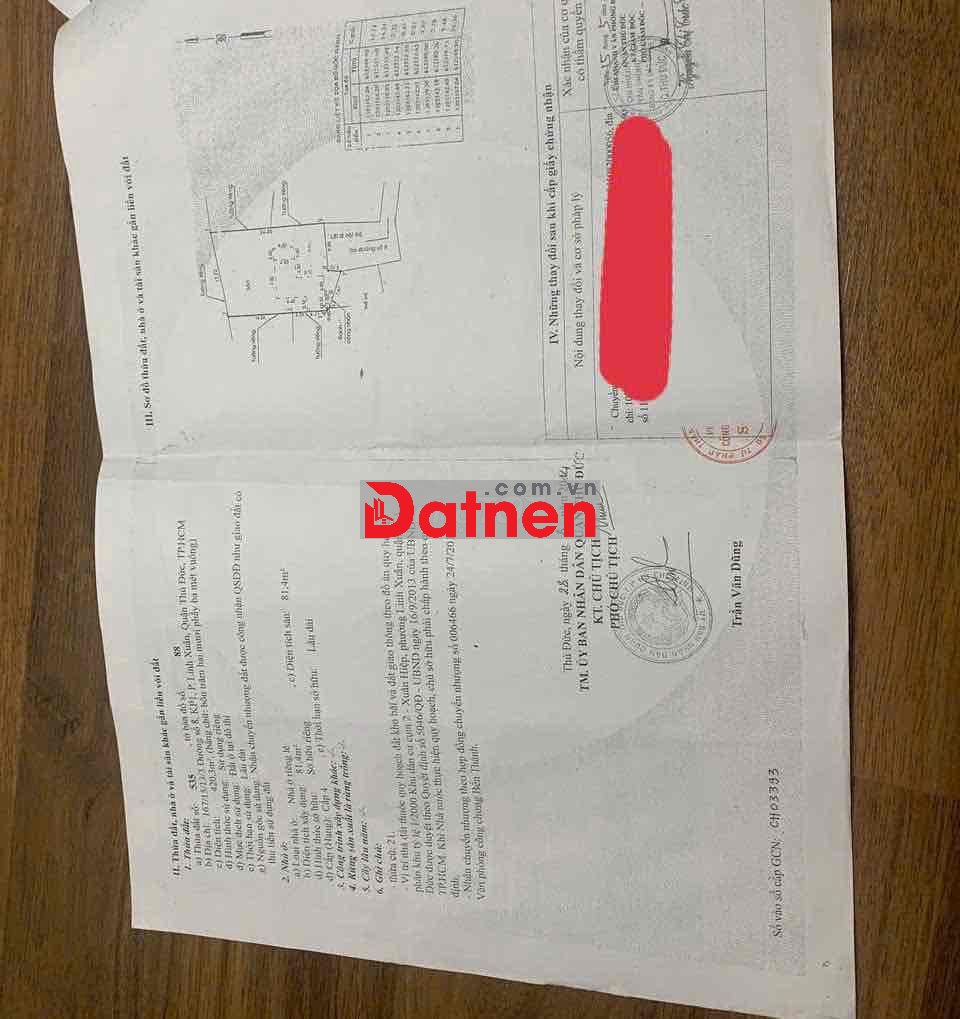 Bán Đất DT lớn