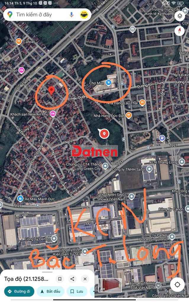 Lô đất Hiếm ngay sát KCN Bắc Thăng Long,xe 7 chỗ thông ngõ, Gần Chợ