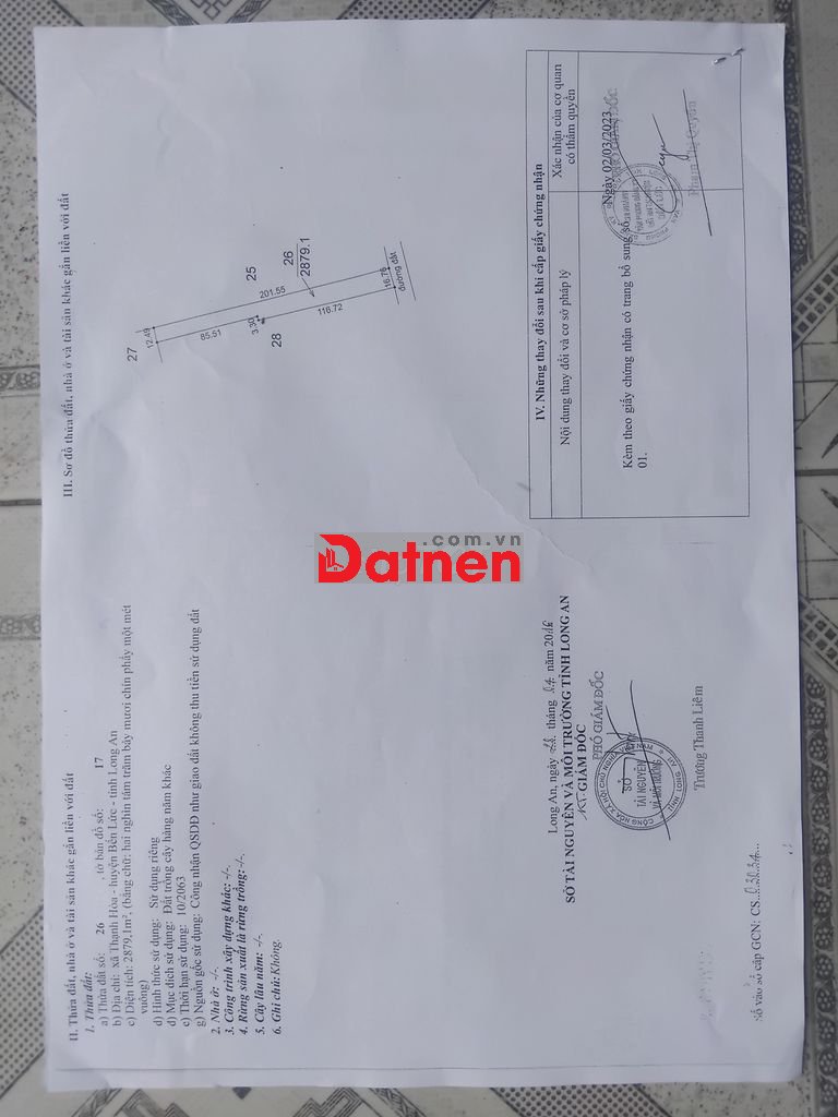 2800m2 Đất vườn MT đường 7m cách tỉnh lộ 816 được lên thổ cư 370m2