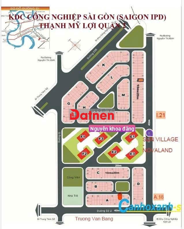 BÁN ĐẤT DỰ ÁN CÔNG NGHỆ SÀI GÒN - PHƯỜNG THẠNH MỸ LỢI - 16.5 TỶ