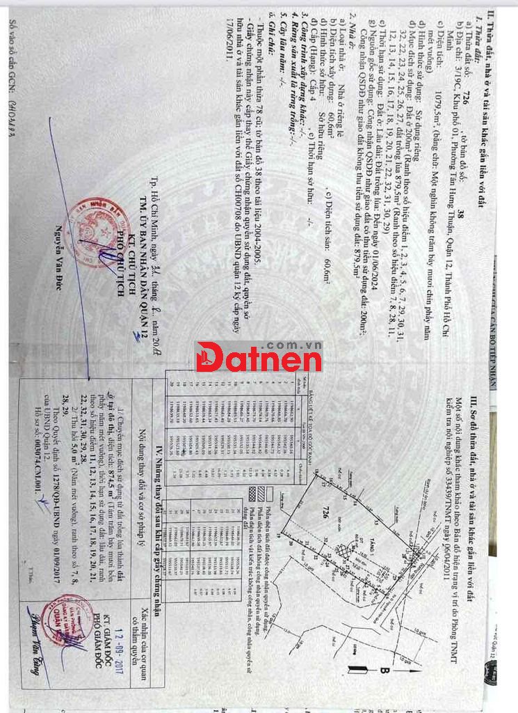 ĐÁT ĐÔNG HƯNG THUẬN ĐƯỜNG 12m GIá chỉ 54tr /1m2