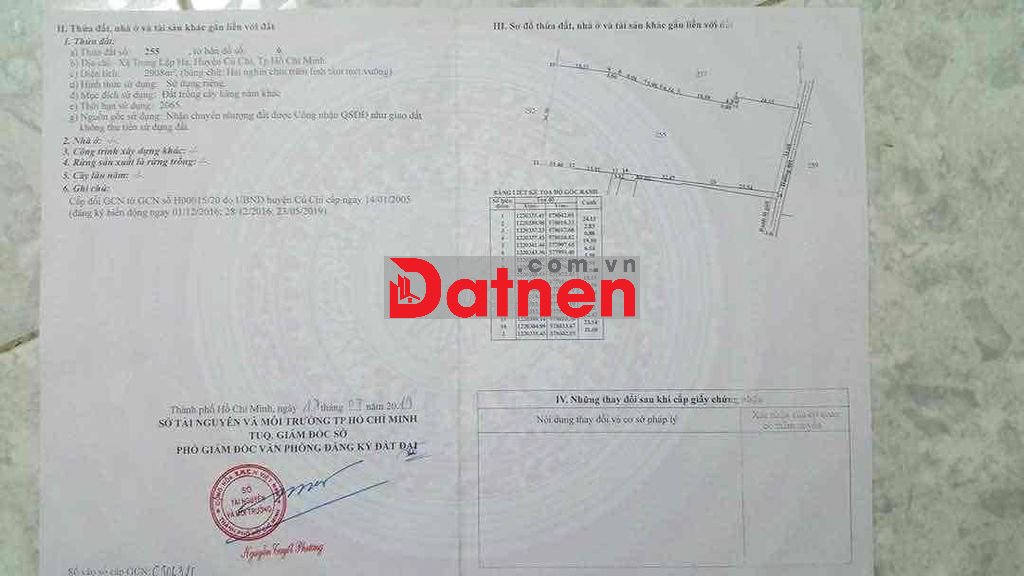 Đất vườn Củ Chi cần bán. đất đẹp có sổ hồng riêng, 2900m2