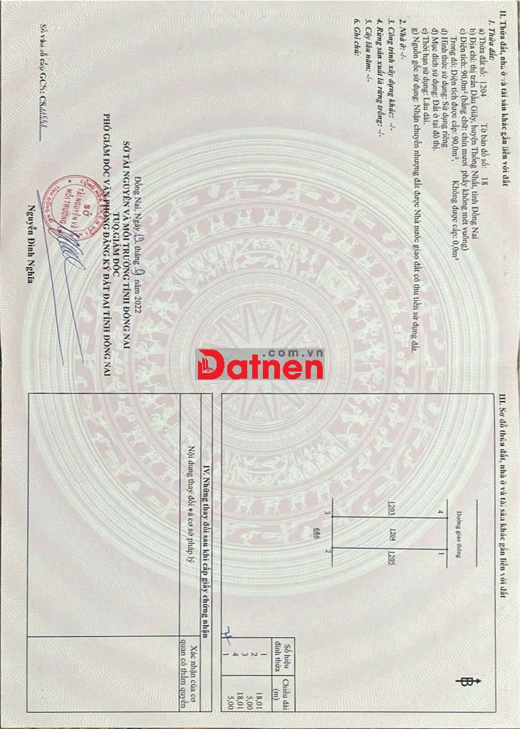 BÁN ĐẤT NỀN KHU ĐÔ THỊ DẦU GIÂY