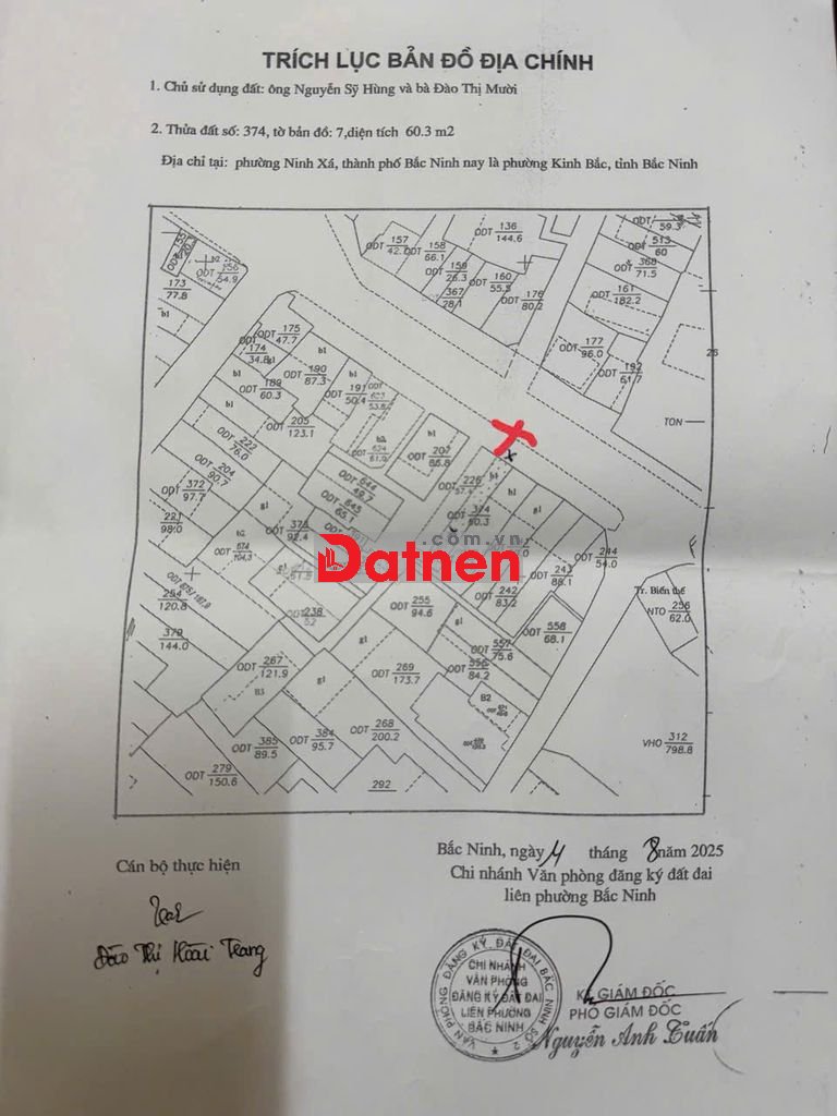 Bán 105m2 đất và nhà đang kd phường Kinh Bắc Bắc Ninh