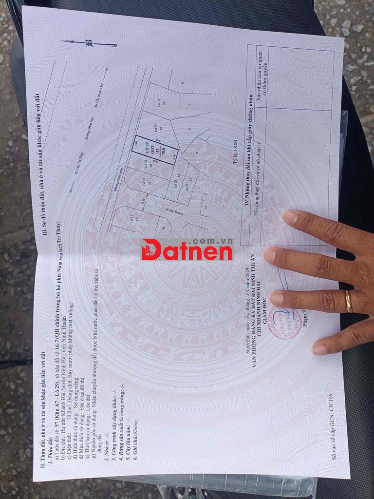 đất mặt tiền bờ kè đầm nại ninh thuận