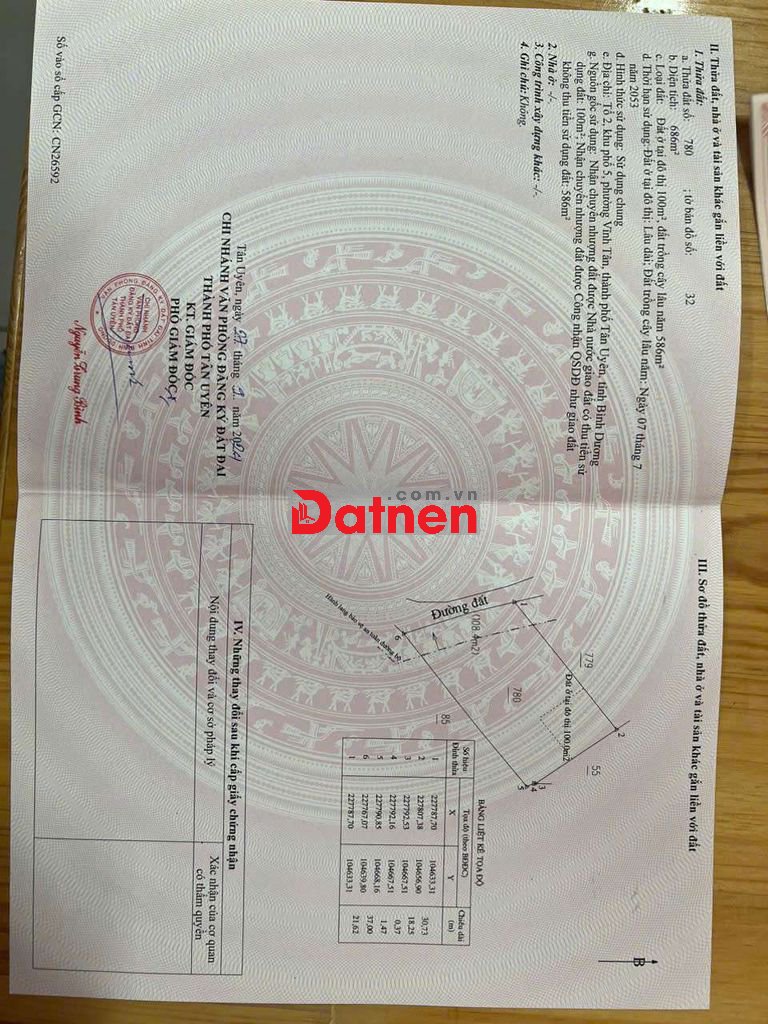 Chính chủ gửi. bán đất Vĩnh tân. Gần cổng chính