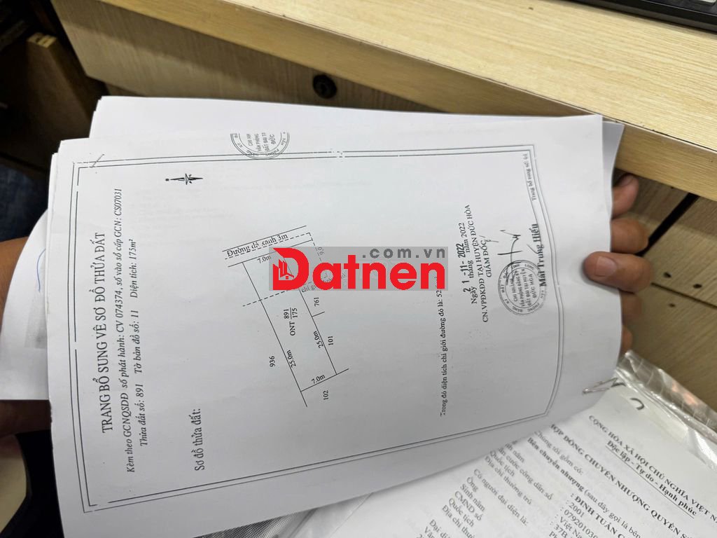 bán nền đất 7x25m ful thổ cư 175m2 , xây trọ ok hết 1/ Tua 7 sát QL N2