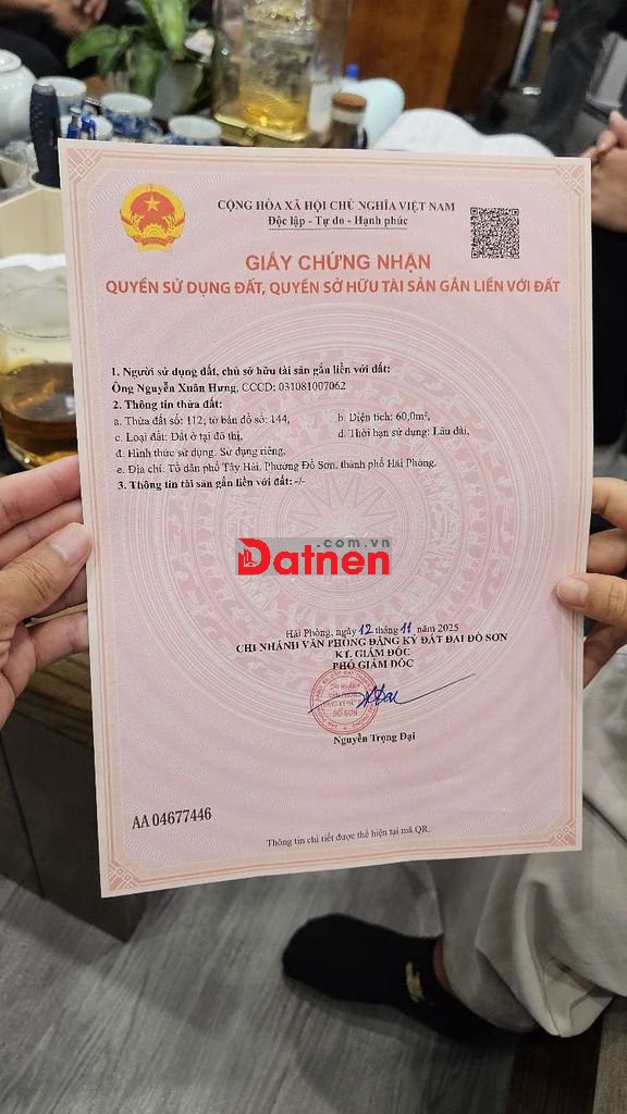 Bán lô đất trung tâm Đồ Sơn