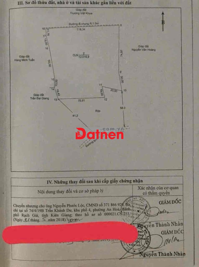 Bán 12 công: đặc khu Hòn Sơn, kiên giang