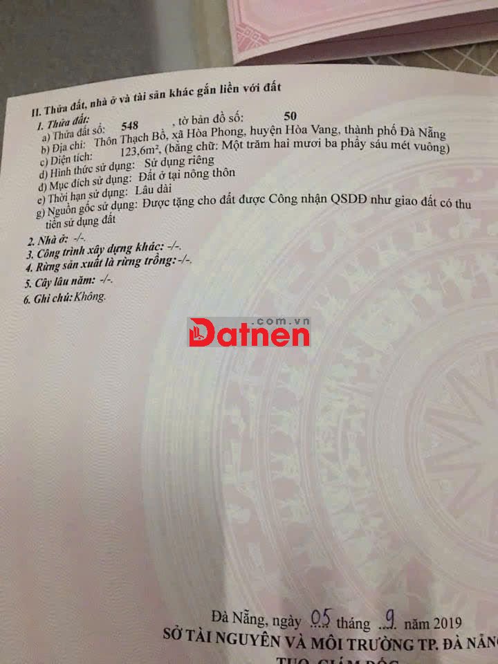Bán Lô đất đường 6m trục chính Bồ Bản Túy Loan