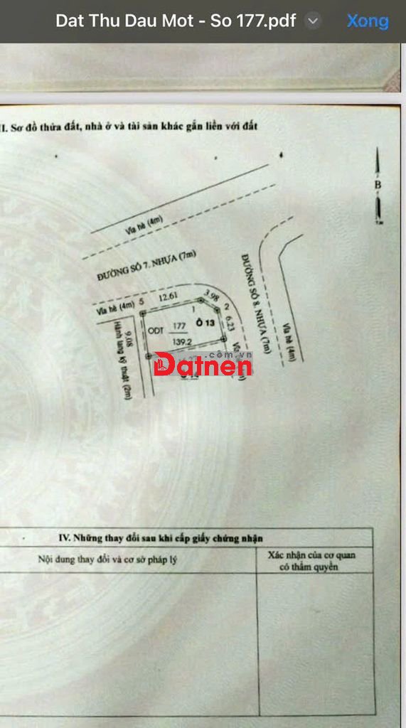 Chính chủ cần bán lô đất góc 2 mặt tiền chánh nghĩa ,trung tâm TP TDM