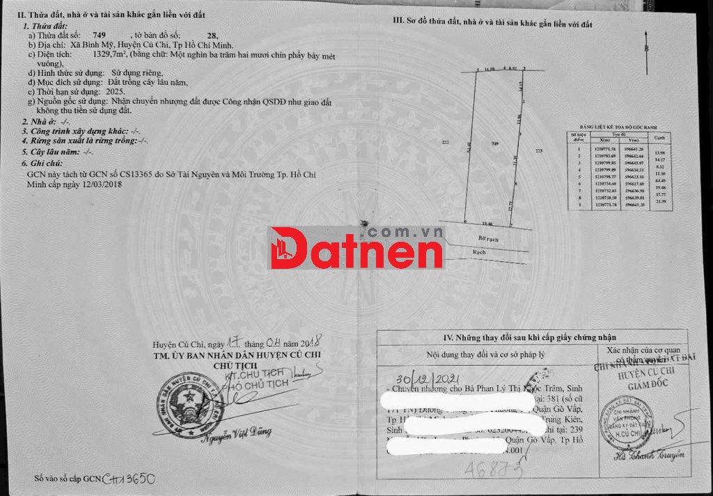 ĐẤT MẶT TIỀN ĐƯỜNG 171,DT:1330m2, SỔ HỒNG RIÊNG, CHỈ 7.9 TỶ