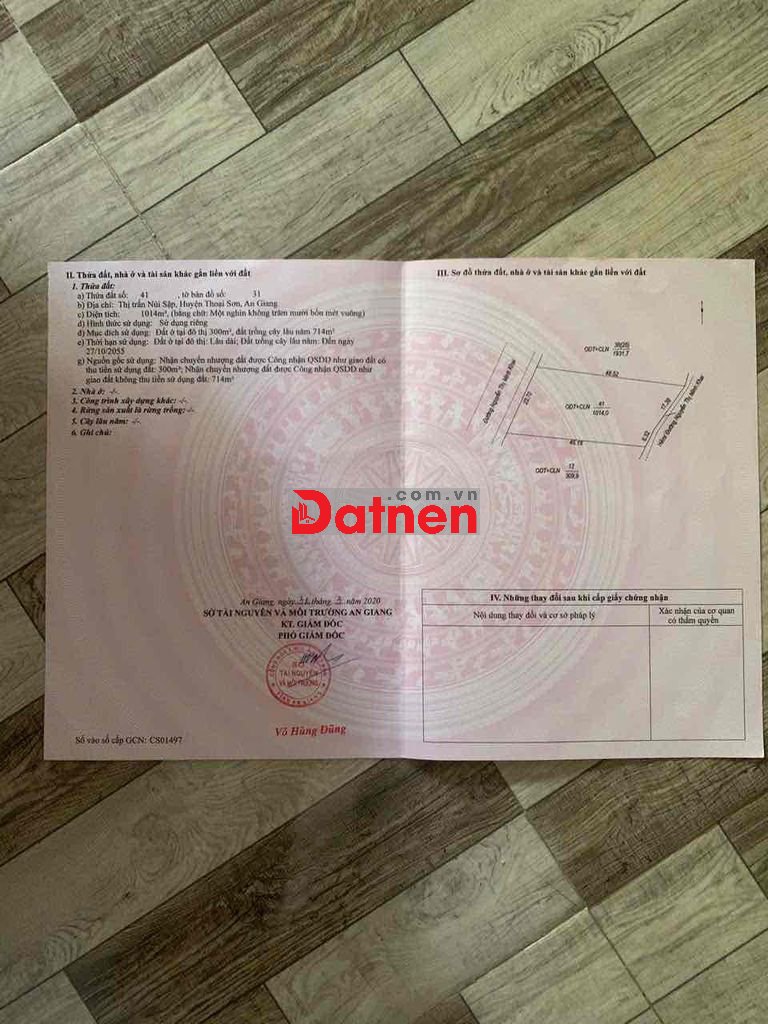 Bán Đất Nền Thổ Cư gần Thiền Viện Trúc Lâm Thoại Sơn