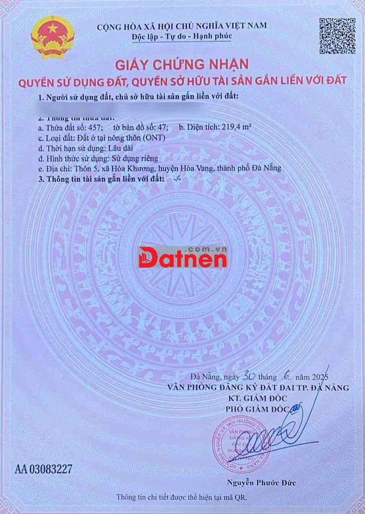 Mặt Tiền Đường 10.5m - Diện tích Lớn - Đã xây tường rào