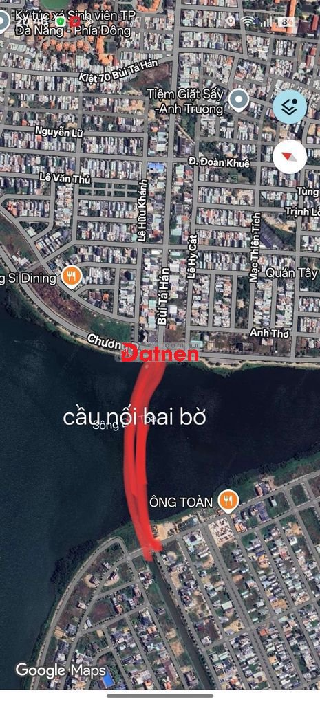 Đất vàng biệt thự Bùi Tá Hán 250m2, đón cầu qua sông