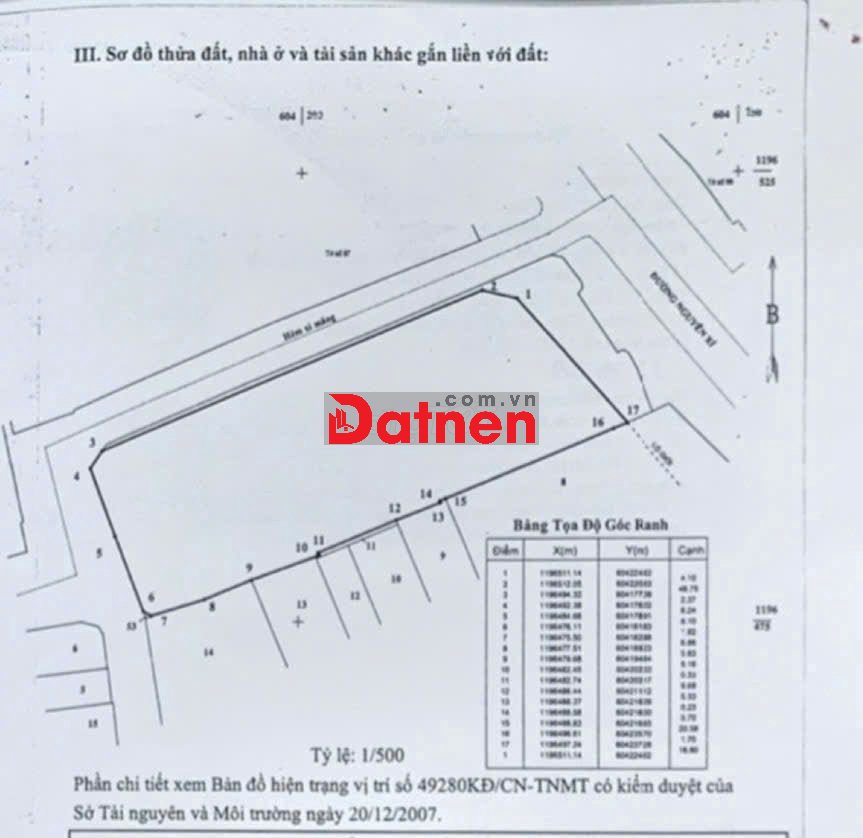 Bán đất 3MT Nguyễn Xí, P.13, Bình Thạnh: 20 x 55, giá 299 tỷ