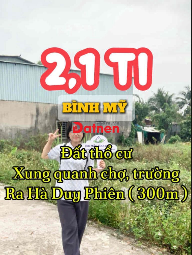 Bán đất thổ cư Bình Mỹ Củ Chi, gần Hà Duy Phiên,cách trường chợ 200m