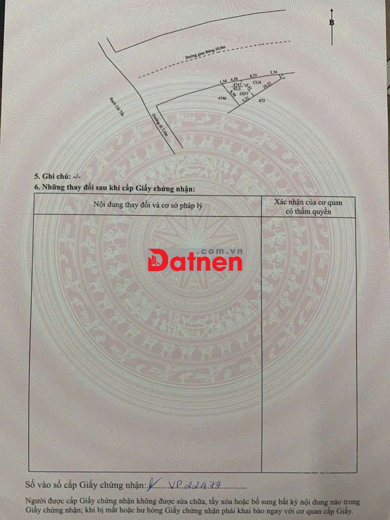 Đất mặt tiền lộ nhựa cách chợ 50m