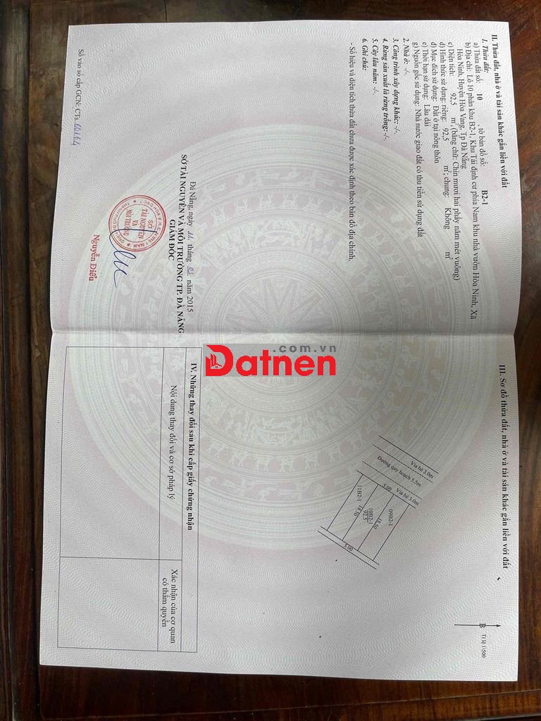 bán 4 lô trục chính khu bà nà