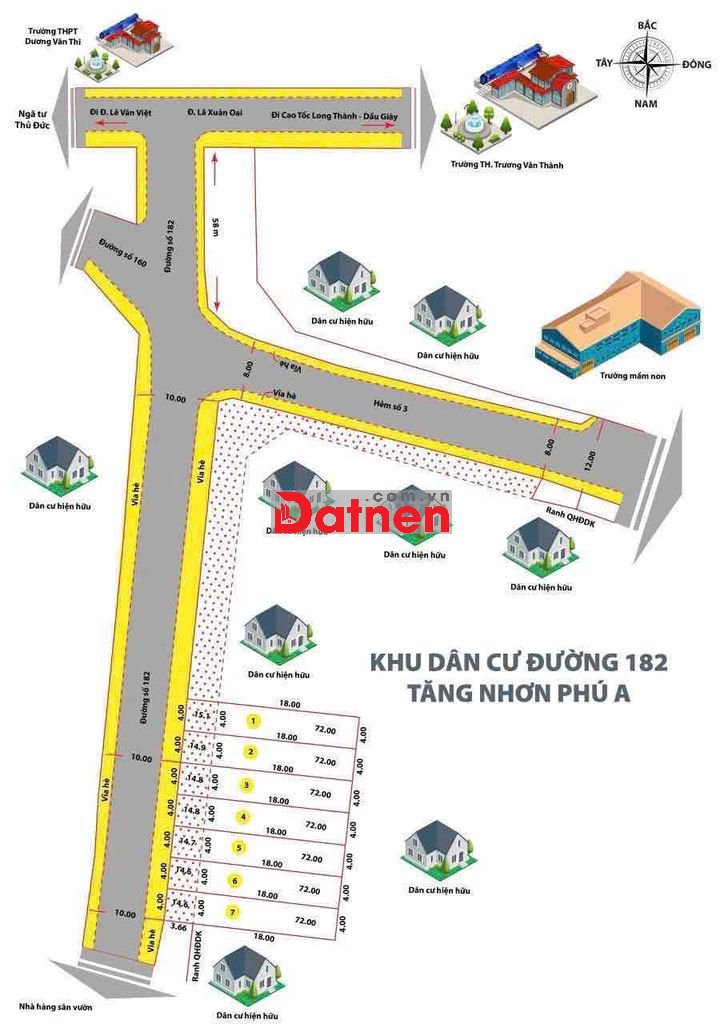 Chinbán lô đất MT đường 182 phường TNPA thành pho ho chi minh DT 4x122