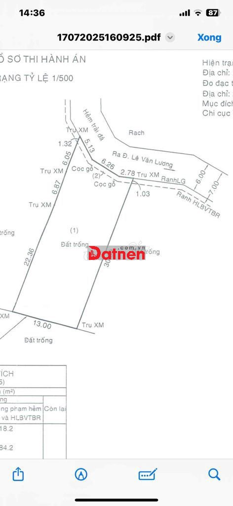bán đất thổ cư giá rẻ Nhơn Đức nhà bè