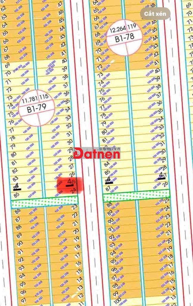 Bán cặp đất liền kề CỒN DẦU kẹp vệt cây xanh . Giá 14,5 tỷ, đông nam