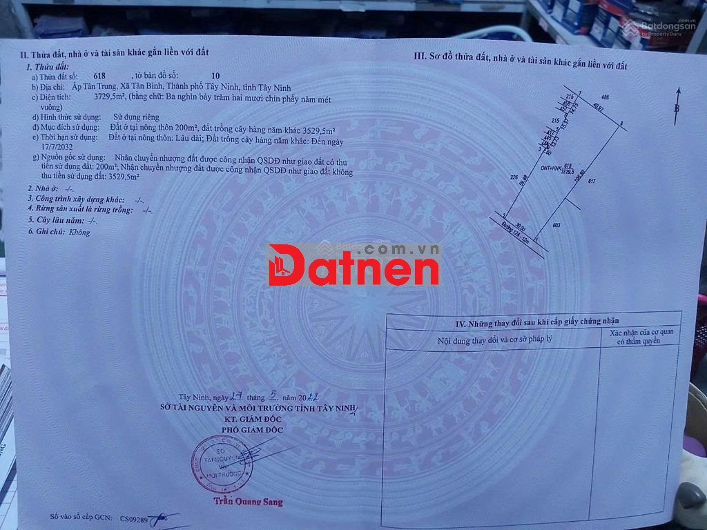 CHÍNH CHỦ BÁN 3720M2 ĐẤT VIEW NÚI BÀ ĐEN - NỞ HẬU VƯỢNG KHÍ TÀI LỘC