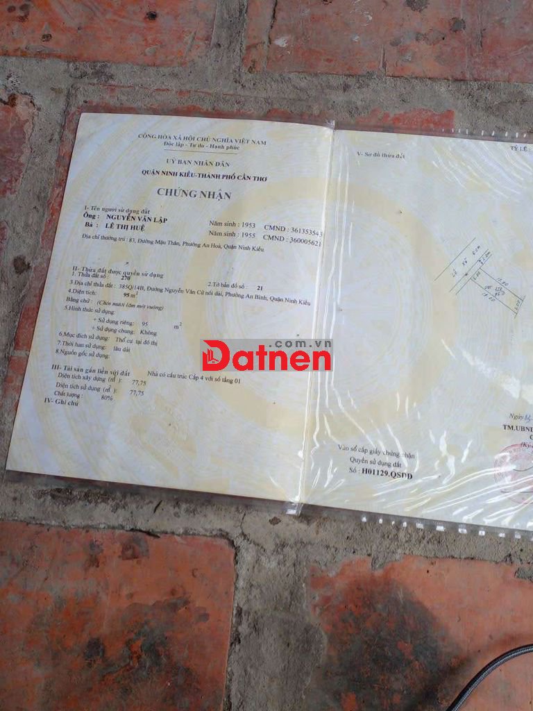 BÁN ĐẤT NỀN THỔ CƯ ĐƯỜNG TRẦN NAM PHÚ