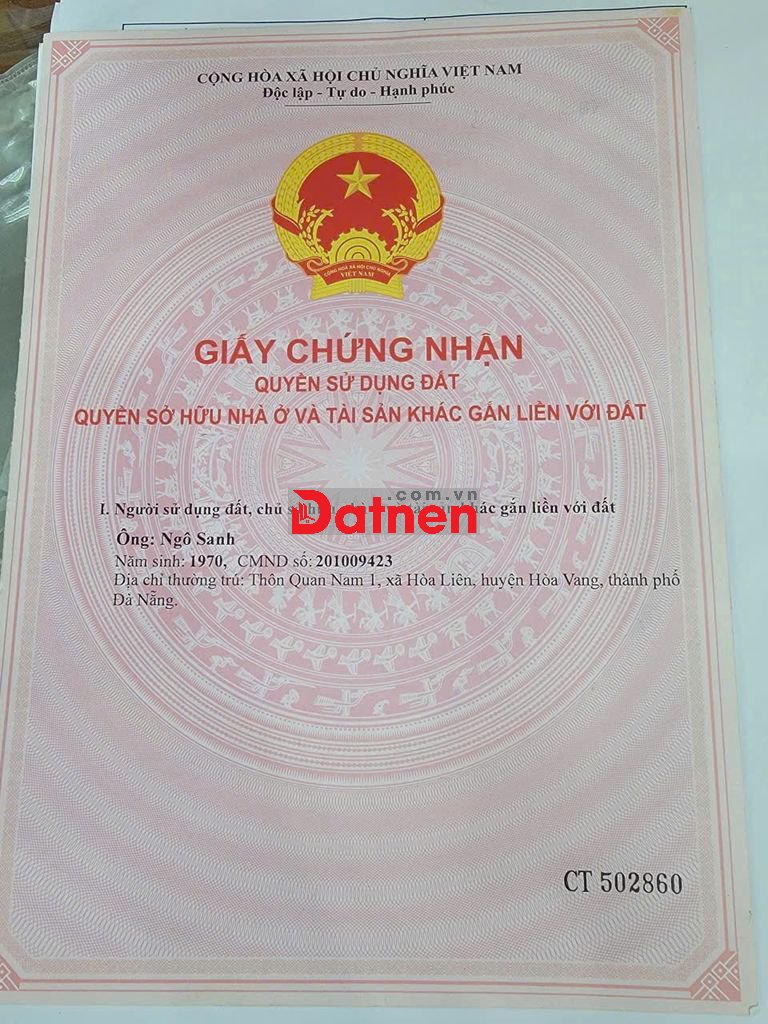 BÁN ĐẤT BIỆT THỰ HÒA LIÊN CHÍNH CHỦ