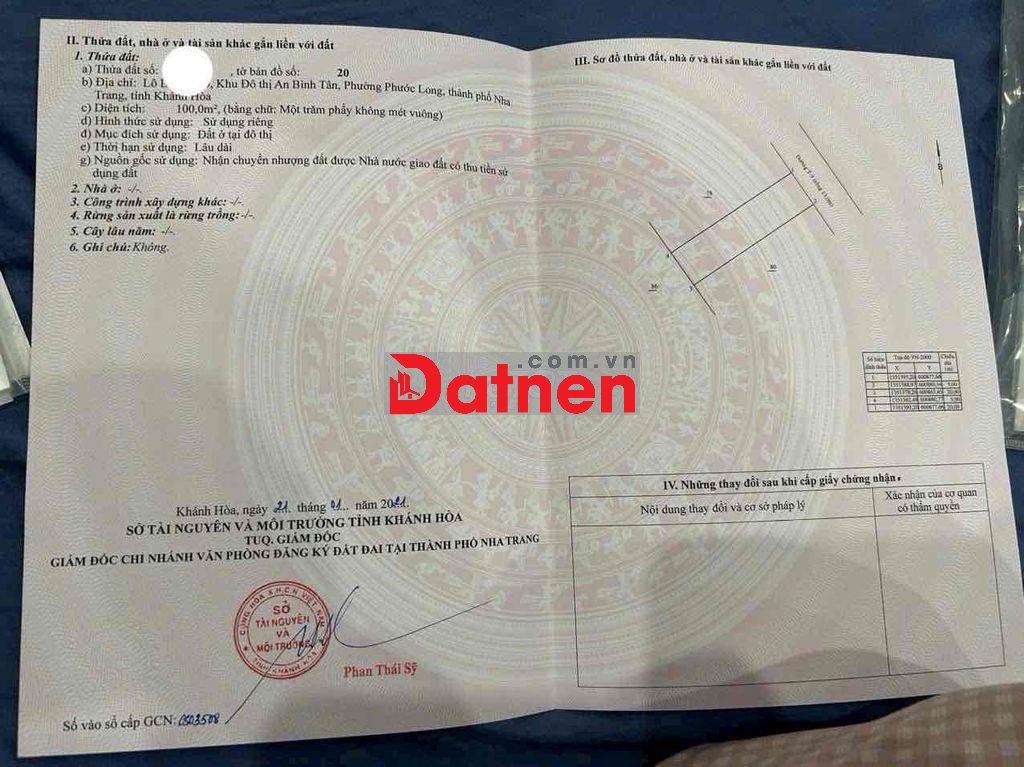 Đất Nền KĐT An Bình Tân Phước Long Nha Trang Đã Có Sổ Đỏ Riêng