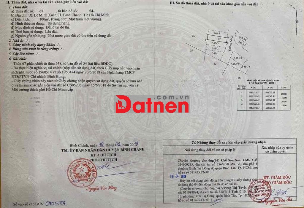 Chính chủ bán Lô ĐẤT 100m2 (5x20). Khu phân lô đồng bộ - Đường 10m có