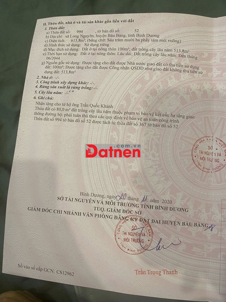 CHÍNH CHỦ BÁN ĐẤT MẶT TIỀN DH619,(CÁCH DT749 100M, CHỢ BẾN CÁT ~5KM