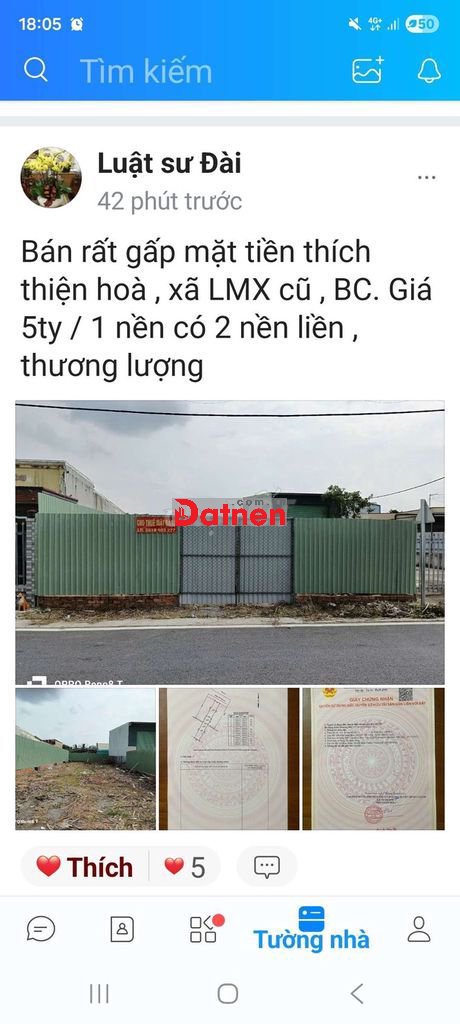 Cần bán mặt tiền thích thiện hòa