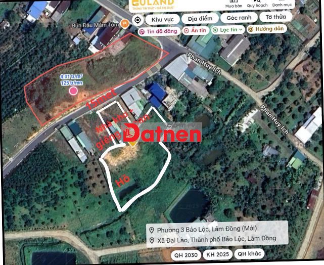 Giảm 1/2 giá, tin thật 100% đất cách chợ Đại Lào 500m đường thông 2đầu