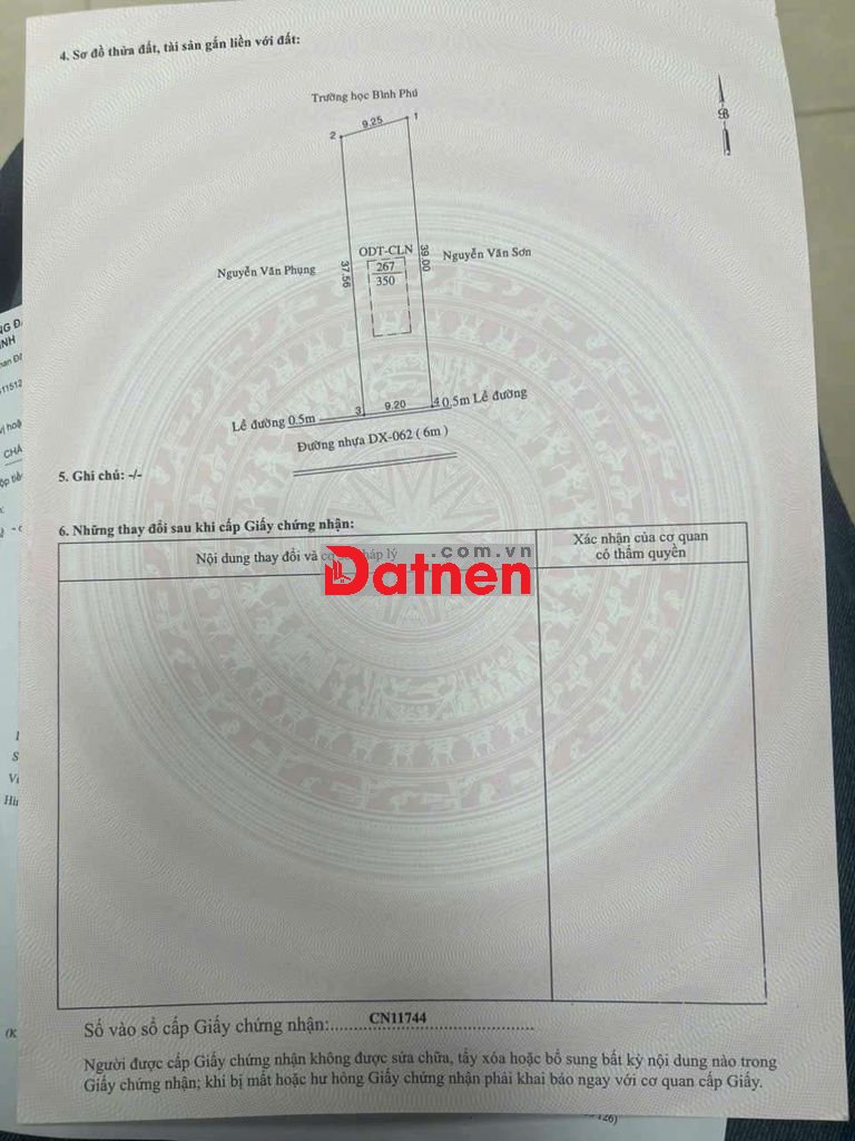 Quá Ngộp. Chỉ 11tr/m2 mặt tiền dx62, định hòa. Sát Nguyễn Văn Thành.