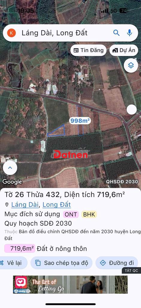 Chính chủ bán đất Láng Dài Đất Đỏ, có thổ cư