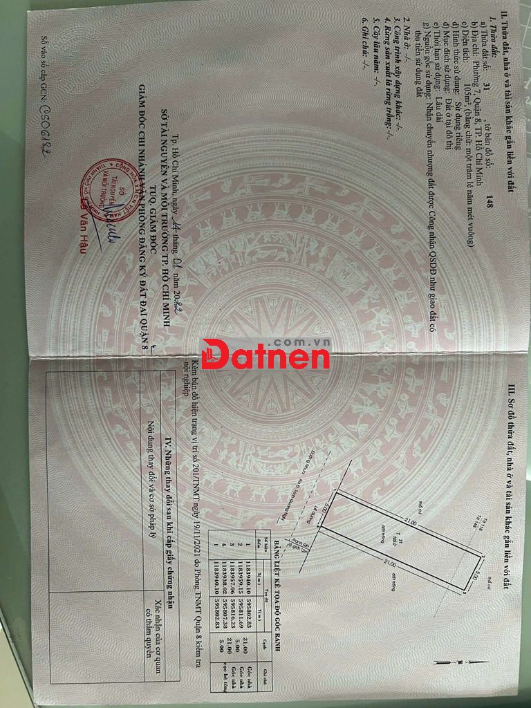 Đất 5×21m full thổ.SHR