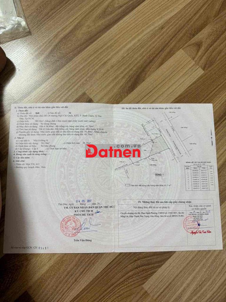 CHÍNH CHỦ BÁN GẤP NHÀ ĐẤT BÌNH CHIỂU – THỦ ĐỨC – 98m² – 3,7 TỶ – TIẾ