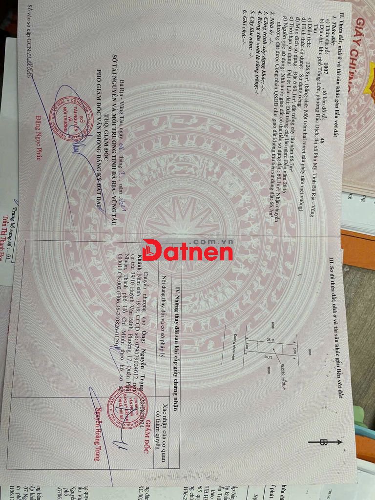 Mặt tiền 3 lô liền kề Hắc Dịch Phú Mỹ Bà Rịa Vũng Tàu